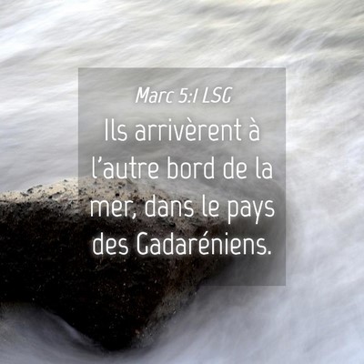 Picture 04 - Marc 5:1 LSG - Ils arrivèrent à l'autre bord de la mer, dans - Bible Verse Picture