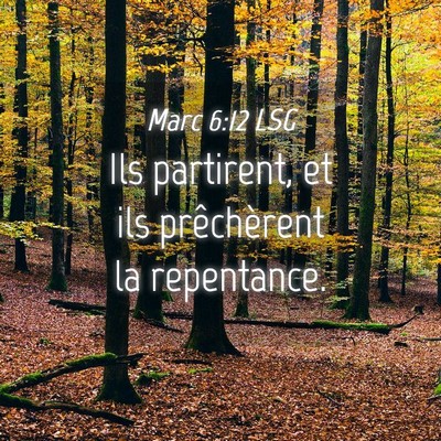 Picture 04 - Marc 6:12 LSG - Ils partirent, et ils prêchèrent la - Bible Verse Picture