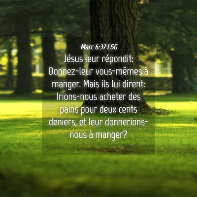 Picture 04 - Marc 6:37 LSG - Jésus leur répondit: Donnez-leur vous-mêmes à - Bible Verse Picture