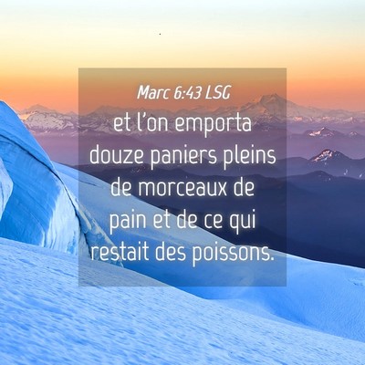 Picture 04 - Marc 6:43 LSG - et l'on emporta douze paniers pleins de morceaux - Bible Verse Picture