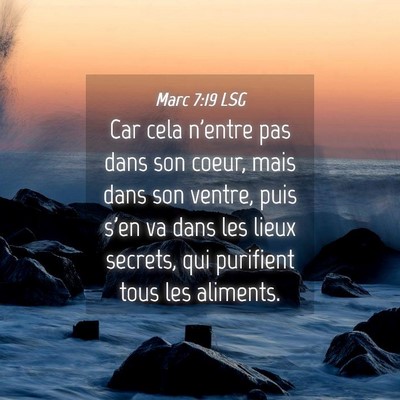 Picture 04 - Marc 7:19 LSG - Car cela n'entre pas dans son coeur, mais dans - Bible Verse Picture