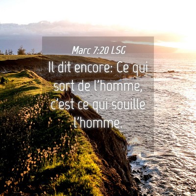 Picture 04 - Marc 7:20 LSG - Il dit encore: Ce qui sort de l'homme, c'est ce - Bible Verse Picture