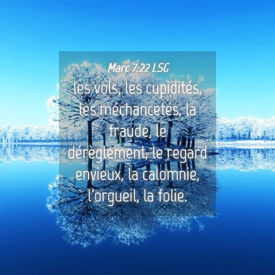 Picture 04 - Marc 7:22 LSG - les vols, les cupidités, les méchancetés, la - Bible Verse Picture