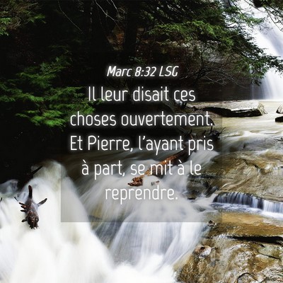 Picture 04 - Marc 8:32 LSG - Il leur disait ces choses ouvertement. Et Pierre, - Bible Verse Picture