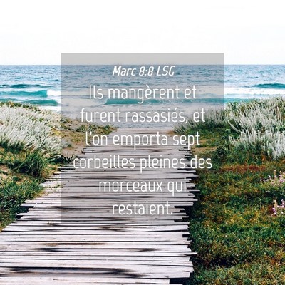 Picture 04 - Marc 8:8 LSG - Ils mangèrent et furent rassasiés, et l'on - Bible Verse Picture