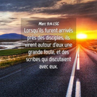 Picture 04 - Marc 9:14 LSG - Lorsqu'ils furent arrivés près des disciples, - Bible Verse Picture