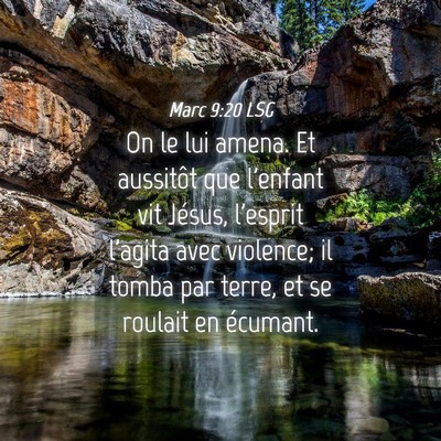 Picture 04 - Marc 9:20 LSG - On le lui amena. Et aussitôt que l'enfant vit - Bible Verse Picture