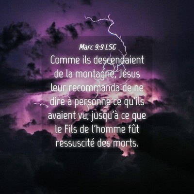 Picture 04 - Marc 9:9 LSG - Comme ils descendaient de la montagne, Jésus - Bible Verse Picture