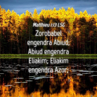 Picture 04 - Matthieu 1:13 LSG - Zorobabel engendra Abiud; Abiud engendra Eliakim; - Bible Verse Picture