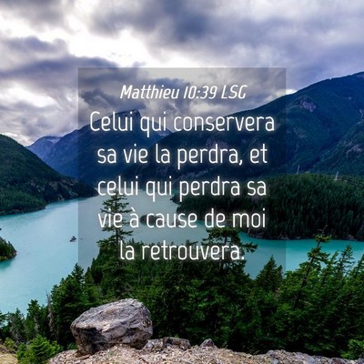 Picture 04 - Matthieu 10:39 LSG - Celui qui conservera sa vie la perdra, et celui - Bible Verse Picture