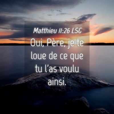 Picture 04 - Matthieu 11:26 LSG - Oui, Père, je te loue de ce que tu l'as voulu - Bible Verse Picture