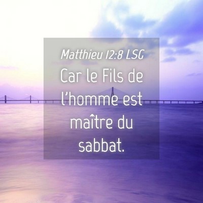 Picture 04 - Matthieu 12:8 LSG - Car le Fils de l'homme est maître du - Bible Verse Picture