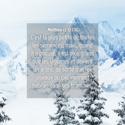 Picture 04 - Matthieu 13:32 LSG - C'est la plus petite de toutes les semences; - Bible Verse Picture