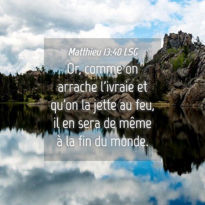 Picture 04 - Matthieu 13:40 LSG - Or, comme on arrache l'ivraie et qu'on la jette - Bible Verse Picture