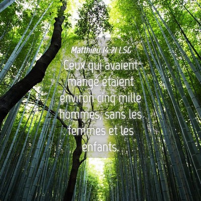 Picture 04 - Matthieu 14:21 LSG - Ceux qui avaient mangé étaient environ cinq - Bible Verse Picture