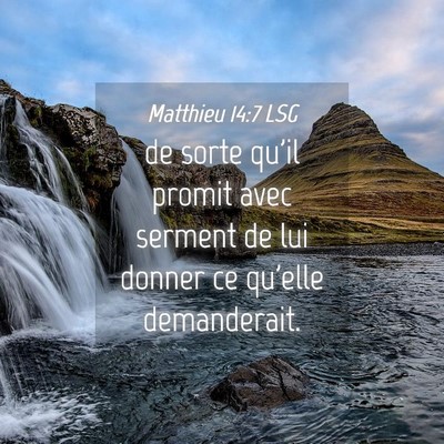 Picture 04 - Matthieu 14:7 LSG - de sorte qu'il promit avec serment de lui donner - Bible Verse Picture