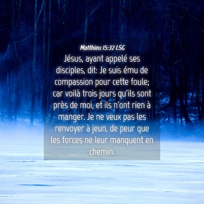 Picture 04 - Matthieu 15:32 LSG - Jésus, ayant appelé ses disciples, dit: Je suis - Bible Verse Picture