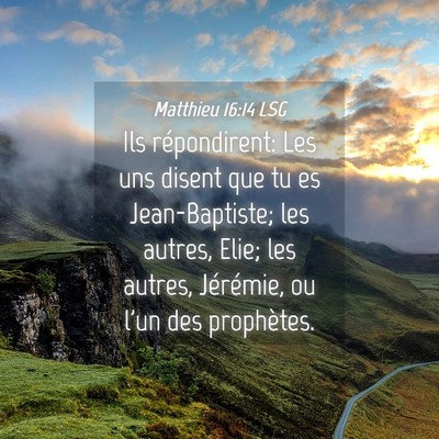 Picture 04 - Matthieu 16:14 LSG - Ils répondirent: Les uns disent que tu es - Bible Verse Picture