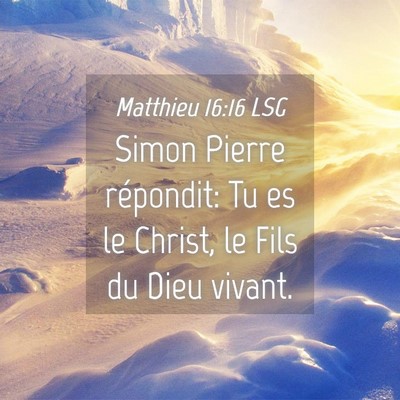 Picture 04 - Matthieu 16:16 LSG - Simon Pierre répondit: Tu es le Christ, le Fils - Bible Verse Picture