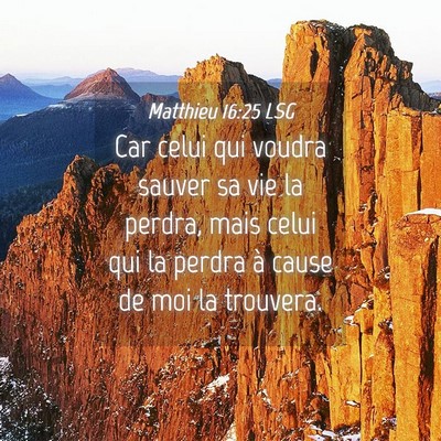 Picture 04 - Matthieu 16:25 LSG - Car celui qui voudra sauver sa vie la perdra, - Bible Verse Picture