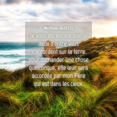 Picture 04 - Matthieu 18:19 LSG - Je vous dis encore que, si deux d'entre vous - Bible Verse Picture