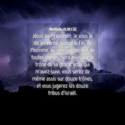 Picture 04 - Matthieu 19:28 LSG - Jésus leur répondit: Je vous le dis en - Bible Verse Picture
