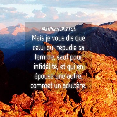 Picture 04 - Matthieu 19:9 LSG - Mais je vous dis que celui qui répudie sa femme, - Bible Verse Picture
