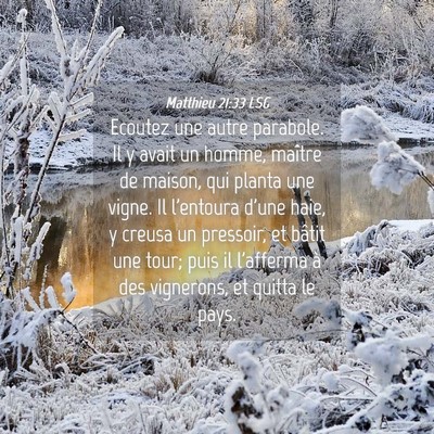 Picture 04 - Matthieu 21:33 LSG - Ecoutez une autre parabole. Il y avait un homme, - Bible Verse Picture