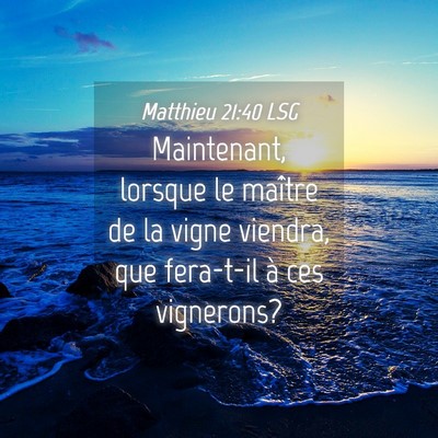 Picture 04 - Matthieu 21:40 LSG - Maintenant, lorsque le maître de la vigne - Bible Verse Picture