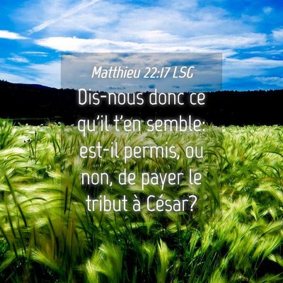 Picture 04 - Matthieu 22:17 LSG - Dis-nous donc ce qu'il t'en semble: est-il - Bible Verse Picture