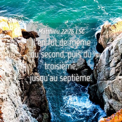 Picture 04 - Matthieu 22:26 LSG - Il en fut de même du second, puis du troisième, - Bible Verse Picture