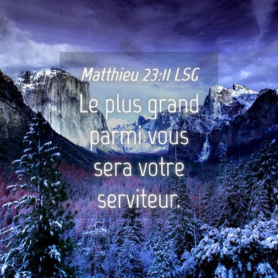 Picture 04 - Matthieu 23:11 LSG - Le plus grand parmi vous sera votre - Bible Verse Picture