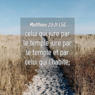 Picture 04 - Matthieu 23:21 LSG - celui qui jure par le temple jure par le temple - Bible Verse Picture
