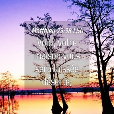 Picture 04 - Matthieu 23:38 LSG - Voici, votre maison vous sera laissée - Bible Verse Picture