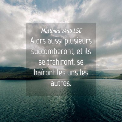 Picture 04 - Matthieu 24:10 LSG - Alors aussi plusieurs succomberont, et ils se - Bible Verse Picture