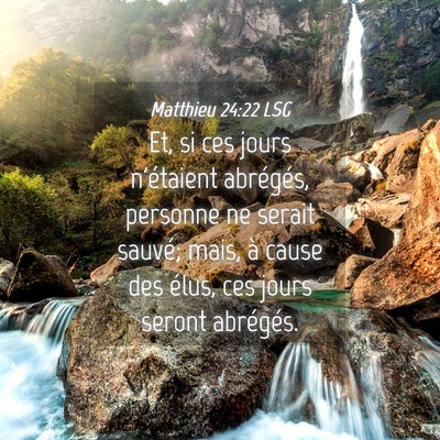 Picture 04 - Matthieu 24:22 LSG - Et, si ces jours n'étaient abrégés, personne - Bible Verse Picture