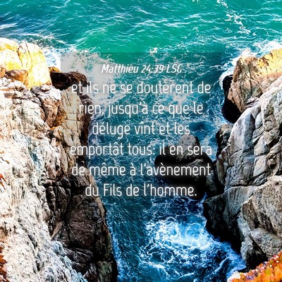 Picture 04 - Matthieu 24:39 LSG - et ils ne se doutèrent de rien, jusqu'à ce que - Bible Verse Picture