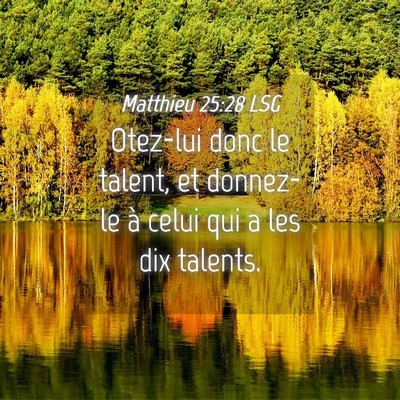 Picture 04 - Matthieu 25:28 LSG - Otez-lui donc le talent, et donnez-le à celui - Bible Verse Picture