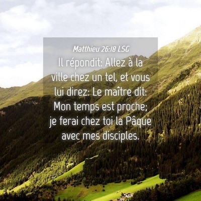 Picture 04 - Matthieu 26:18 LSG - Il répondit: Allez à la ville chez un tel, et - Bible Verse Picture