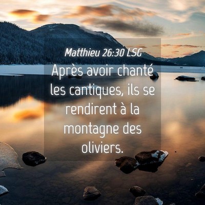 Picture 04 - Matthieu 26:30 LSG - Après avoir chanté les cantiques, ils se - Bible Verse Picture