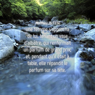Picture 04 - Matthieu 26:7 LSG - une femme s'approcha de lui, tenant un vase - Bible Verse Picture