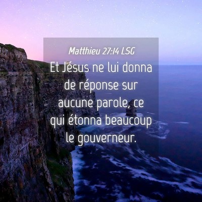 Picture 04 - Matthieu 27:14 LSG - Et Jésus ne lui donna de réponse sur aucune - Bible Verse Picture