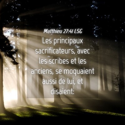 Picture 04 - Matthieu 27:41 LSG - Les principaux sacrificateurs, avec les scribes - Bible Verse Picture
