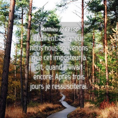 Picture 04 - Matthieu 27:63 LSG - et dirent: Seigneur, nous nous souvenons que cet - Bible Verse Picture