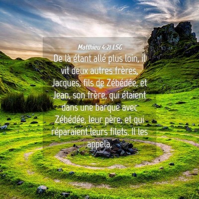 Picture 04 - Matthieu 4:21 LSG - De là étant allé plus loin, il vit deux autres - Bible Verse Picture
