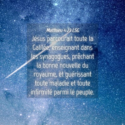Picture 04 - Matthieu 4:23 LSG - Jésus parcourait toute la Galilée, enseignant - Bible Verse Picture