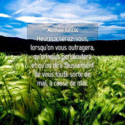Picture 04 - Matthieu 5:11 LSG - Heureux serez-vous, lorsqu'on vous outragera, - Bible Verse Picture