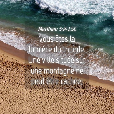 Picture 04 - Matthieu 5:14 LSG - Vous êtes la lumière du monde. Une ville - Bible Verse Picture