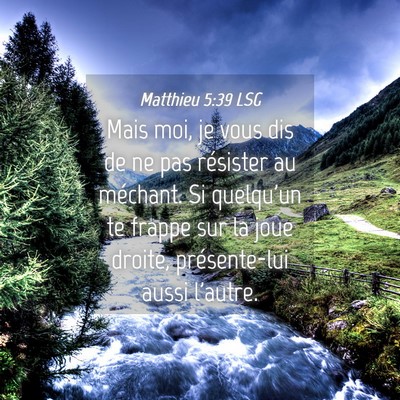 Picture 04 - Matthieu 5:39 LSG - Mais moi, je vous dis de ne pas résister au - Bible Verse Picture