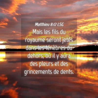 Picture 04 - Matthieu 8:12 LSG - Mais les fils du royaume seront jetés dans les - Bible Verse Picture